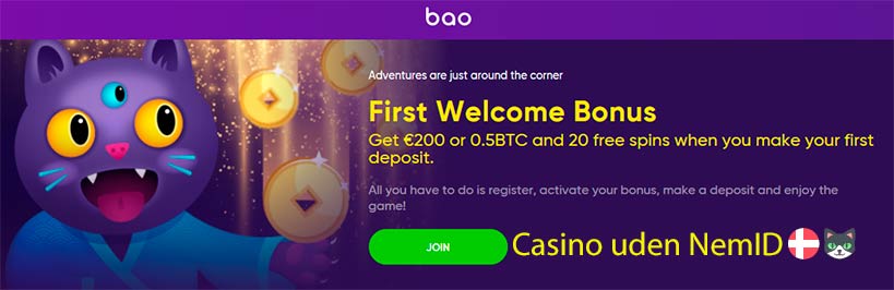 Bao Casino: spil uden NemID mer stor bonus